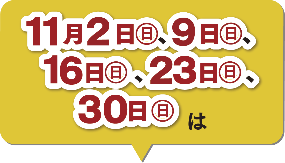 11月の楽天ポイント2倍デー