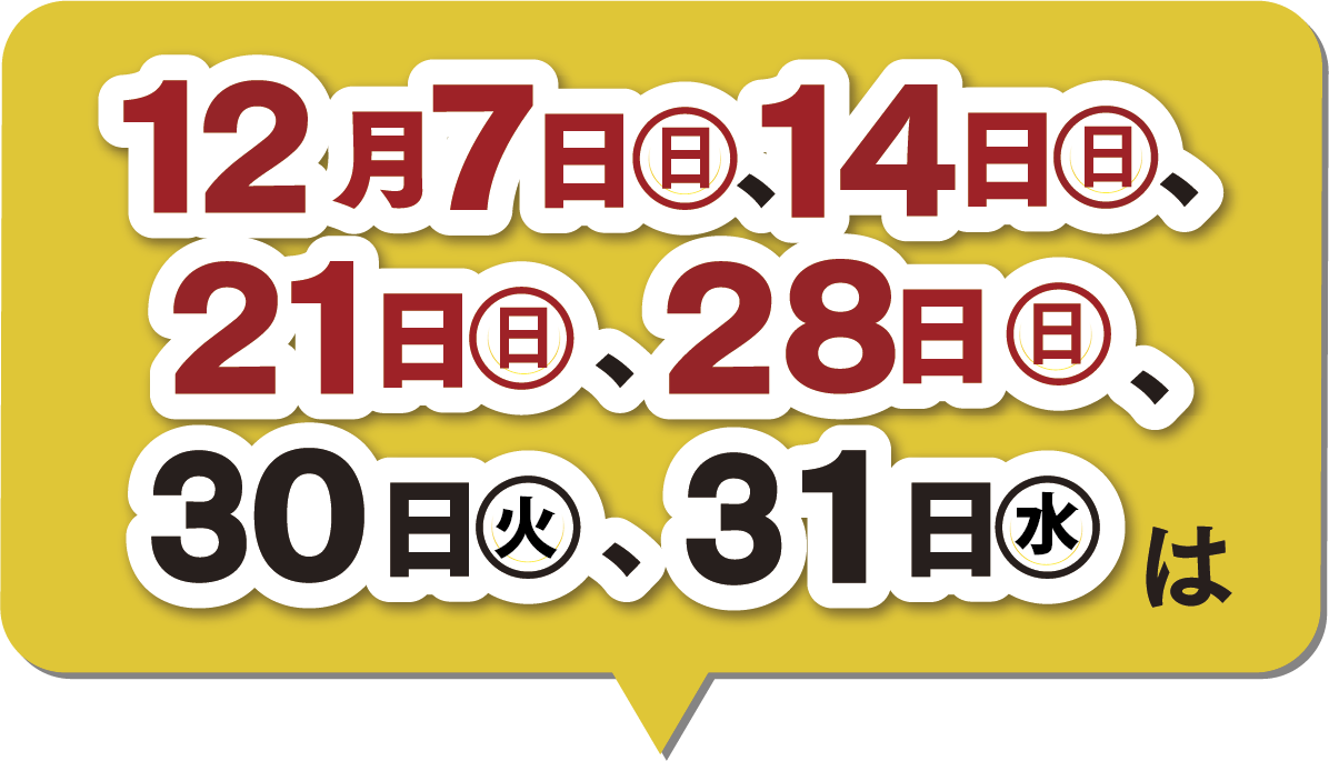 12月の楽天ポイント2倍デー