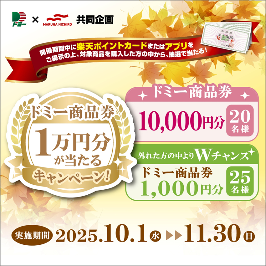 合計45名様にドミー商品券が当たるキャンペーン!